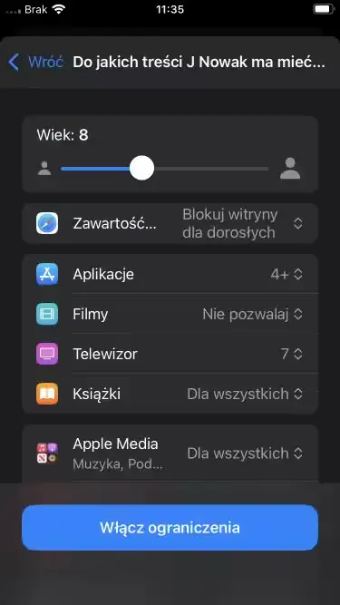 Włączanie ograniczeń